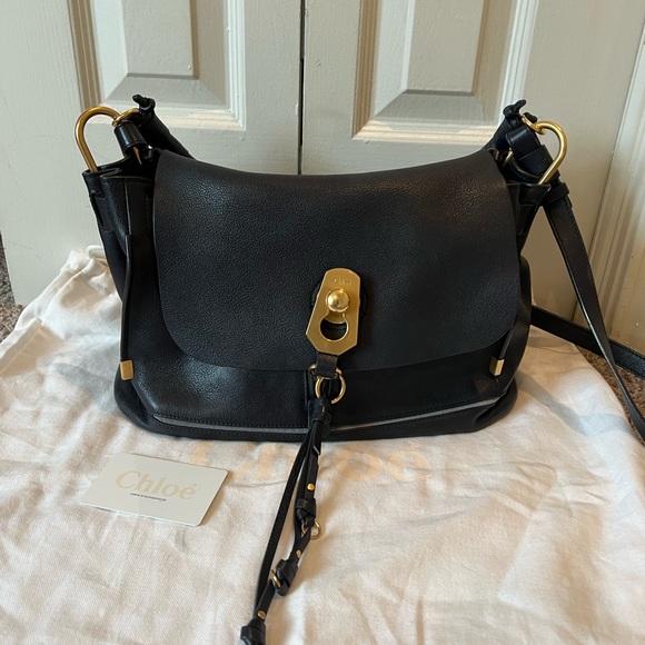 Chloe Owen Leather Shoulder Bag, Full Blue - Picture 5 of 10
